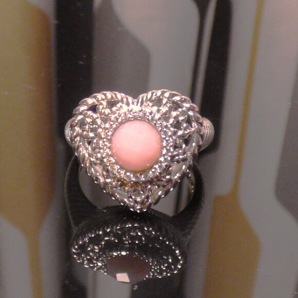 Judith Ripka Ring Heart Pink Opal NEW Size 6 NIB - Picture 2 of 6
